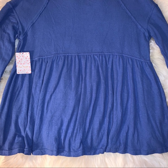 Free People Forever Your Girl Blue Tunic T-Shirt - Picture 10 of 12